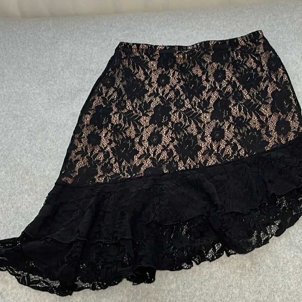 Whimsigoth Fairy Grunge Lace Skirt Large Vamp Asymmetrical Floral Witchy